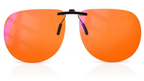 Goiteia 380-500nm Blue Light Filter Gaming Goggles Clip-on, Gamers & Esport Accessories|up flap (Arancione(60 * 50MM))