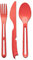 koziol KLIKK Cutlery Set, 3-teilig, Naturkoralle