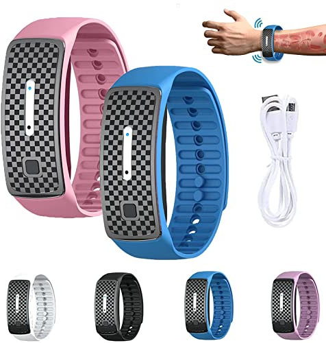 2 Stück Matteo Ultraschall-Körperform-Armband, UltraSonic LymphDrainage Slimfit-Armband, Magnetarmband für alle Männer und Frauen (Blau+Rosa)