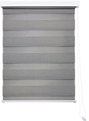 ondeco Doppelrollo Kassetten Duo Rollo Seitenzugrollo mit Klemmträger inklusive Montagematerial Grau 80x160cm