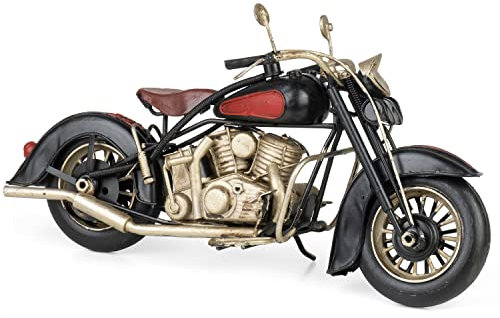 Moritz Blech-Deko Motorrad rot schwarz Blechdekoration Blechmodell Modellauto Retro Sammlerstück Vintage Deko Nostalgie Antik Style