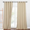 PONY DANCE Schallschutz Vorhang mit Filzfutter Dreilagige 100% Verdunklungsvorhänge mit Ösen 2er Set H 240 x B 132 cm Schlafzimmer Gardinen und Vorhänge Beige Blickdicht, Biscotti Beige