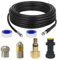 KATSU Tools Hochdruckschlauch 15M 160Bar mit Strahldüse und rotierender Strahldüse, Kompatibel mit Kärcher K2-K7 und Lavor, Schwarz, 10m PE+Nylon+PVC+Edelstahl Schlauch, 1er Pack