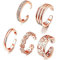 LEEQBCR - 5 Pcs Zehenring aus 925 Sterling Silber, offener verstellbarer Bandring, Damen, Ring, Schmuck (Roségold)