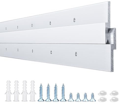 76,2 cm großer französischer Klampen-Bilderaufhänger – robuster Aluminium-Spiegelaufhänger zum Aufhängen von Spiegeln und Bildern, Regal, Kopfteil, Panel-Whiteboard (1 Paar, trägt 100 kg)