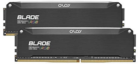 OLOy DDR4 RAM 16GB (2x8GB) Black Hairline Blade RGB 3200 MHz CL16 1.35V 288-Pin Desktop Gaming UDIMM (MD4U0832161BRKDE)