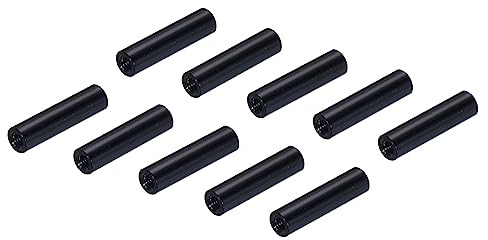 QUARKZMAN 10Stk M3 x 20mm Abstandshalter Bolzenverschluss Schwarz | Modell Abstand Schraubpfosten, Rund Aluminum Legierung, Für Pleuelstangen
