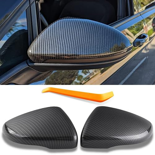 Autozubehör Spiegel Spiegelkappen Original Passend für 2013-2017 VW Golf 7 VII MK7& 7.5 Variant GTI/GTD/R Schrägheck/Touring Tuning Zubehör Aussen Accessoire - Carbon, 1 Paar
