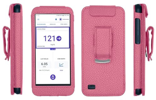Premium Holster mit Gürtelclip (Displayschutzfolie nicht im Lieferumfang enthalten) für Omnipod 5, Rosa
