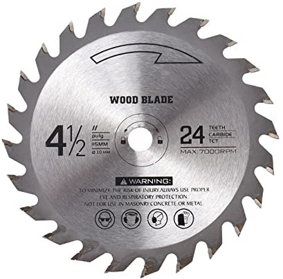 Sunydog Disque de Coupe à Bois 24T-TCT 115 mm x 10 mm, Lame de Scie Circulaire en Acier Allié, Scie de Finition en Carbure 24 Dents pour le Travail du Bois