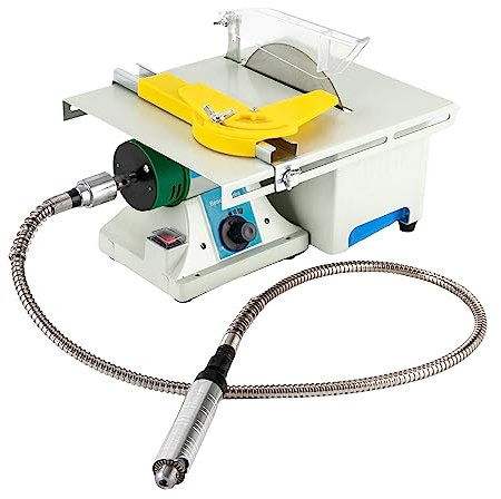 JAYEUW Scie circulaire de table multifonction 10 000 tr/min 750 W Mini scie de table électrique pour sculpter, polir et percer le jade, le métal et le bois