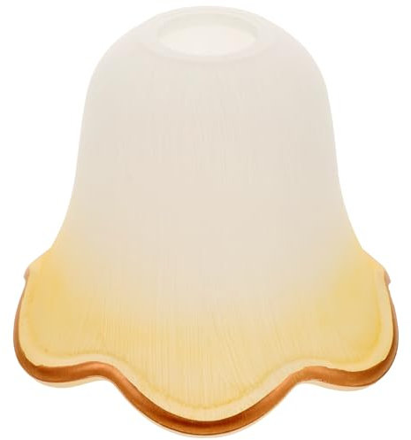 Veemoon Small Tulip Flower Lampshade Art Mini Glass Floral Light Cover Lily Petal Bell Replacement Shades Lamp Fixture Accessory for Ceiling Wall Bedside Light (4.7INCH)