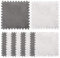 Foam Floor Tiles Plush Foam Floor Mat Square Interlocking Carpet Grey White Foam Tiles Fluffy Baby Play Mat Climbing for Nursery Room Decor 10 Pcs 11.8x11.8 Inch