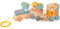 GYMAX Set di Trenino Giocattolo in Legno Impilabile, Trenino con 2 Vagoni, Locomotiva Scorrevole, 4 Adorabili Animali e 10 Blocchi Colorati, Giocattolo Educativo per Bambini 3+ Anni