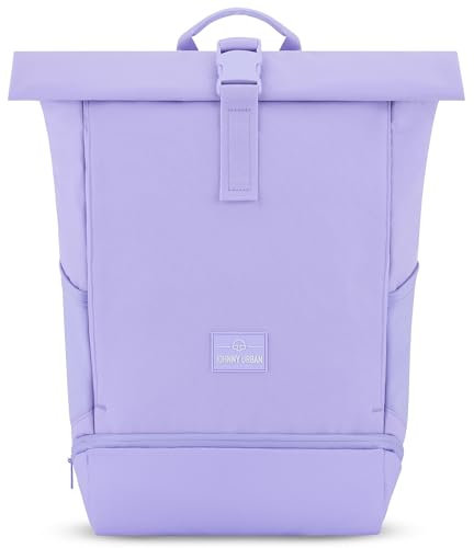 Johnny Urban Rucksack Damen & Herren Lila - Allen Medium - Rolltop Mit Laptopfach für Uni Fahrrad Business - 15L - Nachhaltig - Wasserabweisend