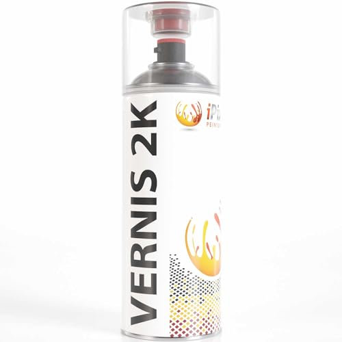 ipixline Vernis Transparent 2k - Bombe Aérosol Spray de Vernis de Finition Bicomposant 2k Transparent Carosserie Auto Moto - 400 ml - Mat