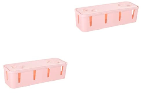 ARTIBETTER 2st Adapter Desktop-steckdosenleiste Kabel Auslauf Stecker Elektrogerät Nein Steckdosenleiste Für Schreibtisch Sicherheitsboxen Kanzel Kordel-Organizer-etui Versteck Draht Rosa