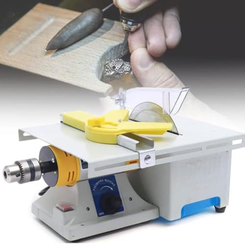 MYVVKIA Machine de Polissage de Roche 750 W avec polisseuse de Tour d'établi à Vitesse réglable pour meulage-Coupe-perçage, équipement lapidaire de Table