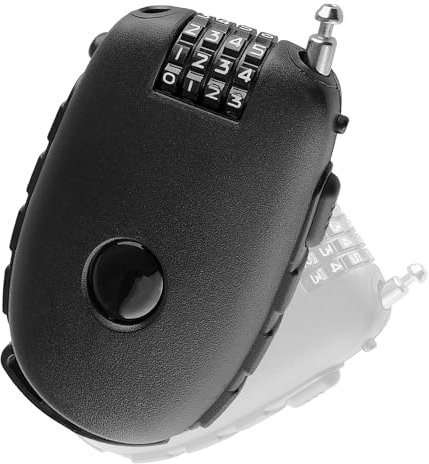 1 pezzi lucchetto combinazione,lucchetto casco,lucchetto con combinazione a 4 cifre,con cavo retrattile 75 cm,per bagagli,motocicli