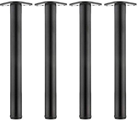 Lot de 4 pieds de table réglables en acier noir pour petit déjeuner, bar, bureau, cuisine, 120 cm de hauteur