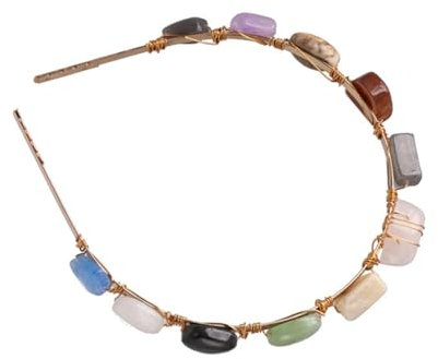 Healvian 1stück Chic Haarreif Mit Bunten Steinen Stilvolles Accessoire Für Frauen Und Mädchen Für Partys Und Urlaubsanlässe Langlebig Und Modisch