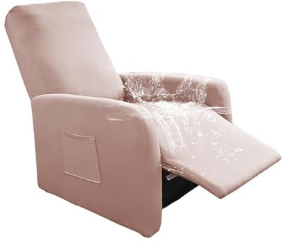 Highdi Stretchhusse für Relaxsessel Komplett Sesselschoner,Stretch Relaxsessel Bezüge 4 Stück - Wasserdicht Spritzwassergeschützt Elastisch Sesselbezug für Fernsehsessel Liege Sessel (Rosa)