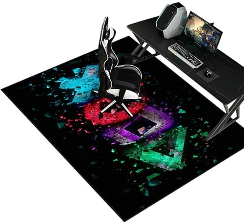 Fzamudng Bodenschutzmatte für Teppich | GamingTeppich 140 x 160 cm | Stuhlmatte für Home Office | Bürostuhl Unterlage bodenschutzmatte | Computerstuhl Teppiche | Schutzmatte für Laminat