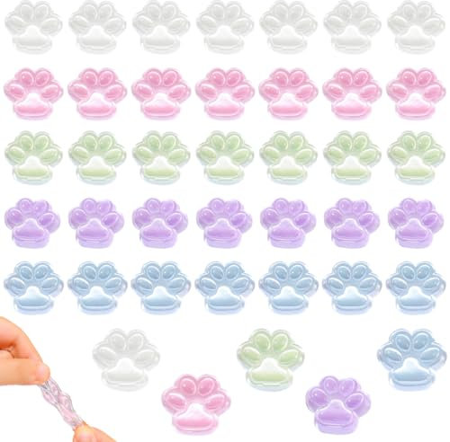 JAWUZ 40 pezzi Giocattoli Squishy Zampa di gatto 2025 Nuovo Giocattolo in Silicone Squeeze Zampa di Gatto Kawaii, Giocattoli Anti-Stress per Bambini e Adulti, Perfetto per Relax e Festa