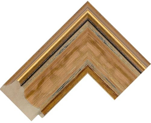 Lunetta/cornice personalizzabile compatibile con Samsung Frame TV (43) - Ampie cornici dorate (oro antico 72 mm)