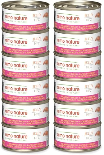 almo nature Megapack Katzenfutter nass - Lachs und Huhn - 12er Pack (6x70g)