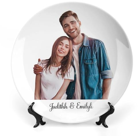 Customized Special Effect Photo Plates,Personalized Ceramic Decorative Plates with Text and Photos,Suitable for Restaurant,Living Room and Kitchen Decoration (style-04)
