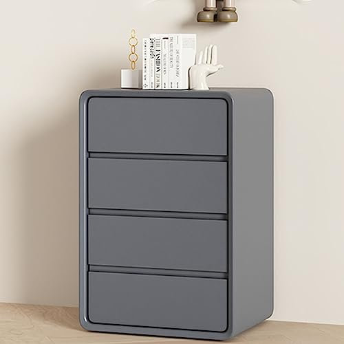 Schmaler Aufbewahrungsschrank mit weißen Schubladen, kurzer Kleiderschrank für Wohnzimmer und Schlafzimmer, stilvolle Holzwürfel, perfekt für platzsparende Aufbewahrung (Farbe: Dunkelgrau)