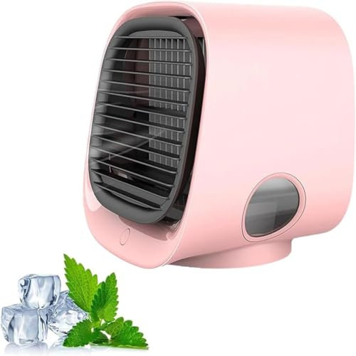Enfriador de aire, Enfriador de aire portátil Ventilador de agua helada, Mini aire acondicionado personal(Pink)