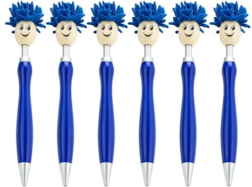 Storage Bag 6pcs Smooth Writing Pen Mop Head Pen Pressing 1.0mm Retractable Ballpoint School Office