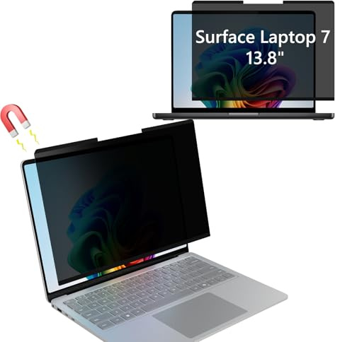 KiimLaa Filtro Privacy Magnético Rimovibile per 13.8 Pollici Surface Laptop 7 (2024), Anti-Riflesso e Pellicola Privacy Luce Blu UV, Protezione Antispionaggio per Surface Laptop 7 (2024), 13.8”