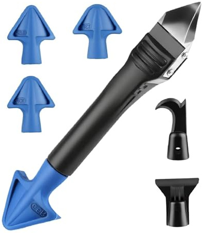 Silicone Remover Tool, Multi Function Sealant Remover & Scraper Kit | 5 In 1 Stainless Steel Caulk Finishing Cleaning Removal Set Bathroom Kitchen Floor Window Sink Corner Frame Joints Accessory