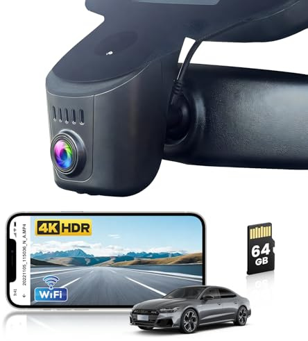 Ohradio 4K Auto-Dashcam Passend für Audi A1 A3 A4 A5 | A6 A7 A8 Q2 Q3 Q5 Q7 Q8 TT R8 e-tron Sportback GT 2019-2026 Alle Serien, Loop-Aufnahm, G-Sensor, 64-GB-Karte,150° Weitwinkel