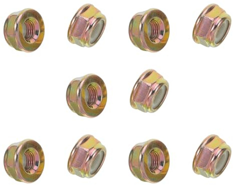 VICASKY Lot de 10 Écrous à Filetage Gauche M10 pour Tondeuse à Gazon, Vis de Fixation de Lame Résistante à L’usure, Accessoires Compatibles pour Débroussailleuse et Outils de