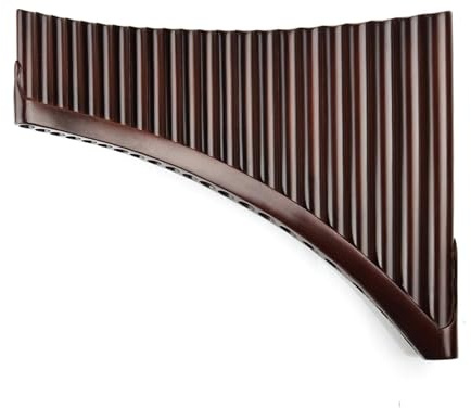 Portable Mini Pan Flute G Key Brown Pan Flute 22 Pipes Traditional Bamboo for Woodwind Easy Carry No Bottom Angel Handmade Pipe PanFlute(Brown-Right-SMALL)