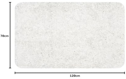Spirella Highland Mikrofaser-Badematte – rutschfest, schnelltrocknend und waschbar – 100% weiches und strapazierfähiges Polyester – Weiß – 70 x 120 cm