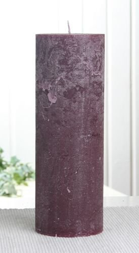 CandleCorner Rustik-Kerzen, 20 x 7 cm Ø, Pflaume-Burgund
