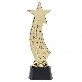 Generique - Award Sterne Pokal Party-Deko Gold-schwarz 24cm