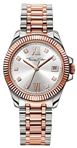 Thomas Sabo Damen Armbanduhr Divine Roségold Silber Analog Quarz Edelstahl WA0219-272-201-33 MM