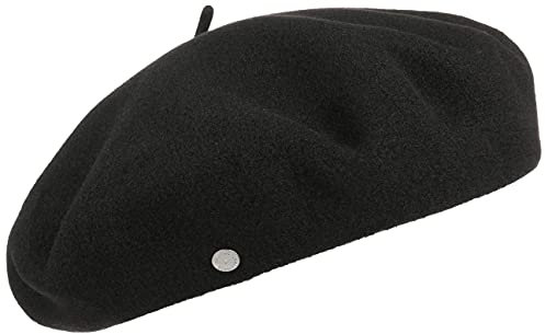 Laulhere Heritage par Klassische Baske Beret Baskenmütze Wollbaske (63 cm - schwarz)
