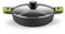 BRA PRIOR - Cacerola baja con tapa de cristal y asas de silicona, apta para todo tipo de cocinas incluida inducción y horno, 36 cm