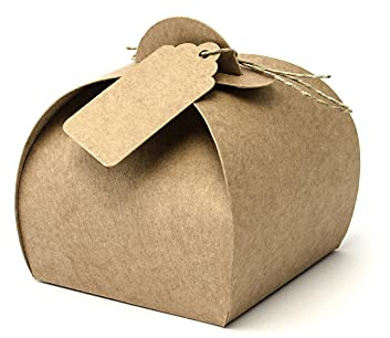 PartyDeco - Packung mit 10 Schachteln für Dragees, Farbe Braun, PUDP20