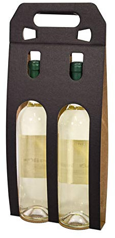 KARTOX Bolsa Estuche Expositor De Cartón | 2 Botellas De Vino Negro | 25 Unidades