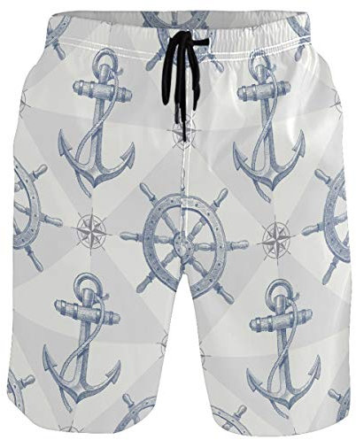 visesunny New Summer Herren Badehose Quick Dry Badeanzüge Urlaub Strand Kurze Casual Board Shorts, Anker Ruder, XXL