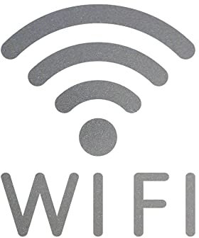 Aufkleber Tattoo WIFI 20cm silber WLAN Hotspot kostenlos Internet Zugang Zeichen Symbol Logo
