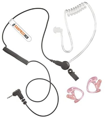 2.5mm Listen/Receive Only Acoustic Tube Earpiece/Headset Walkie Talkies Mic Compatible with 1 Pin for Ham Radio
